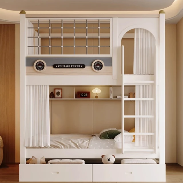 MUNA 家居 4505型3.8尺松木實木雙層床(床架 床台