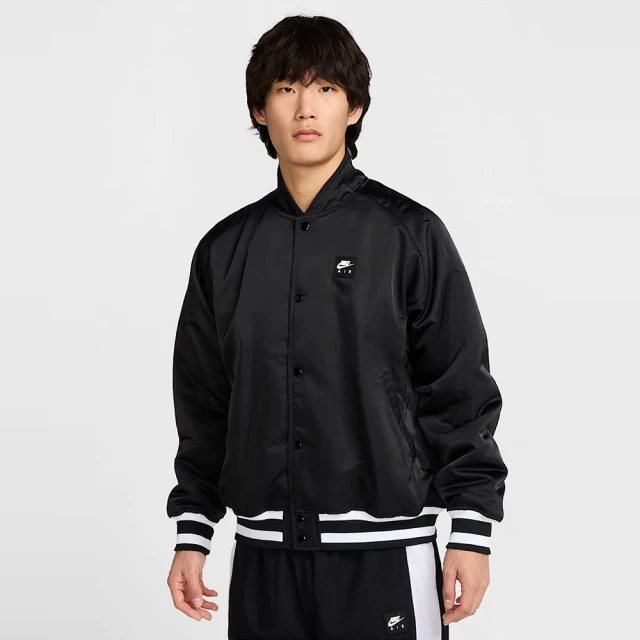 NIKE 耐吉 外套 男 棒球外套 夾克 防潑水 寬鬆版型 AS M AIR VARSITY JKT 黑 HJ0302-010