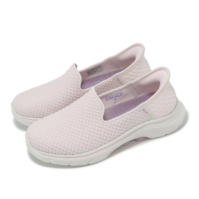 SKECHERS 休閒鞋 Go Walk 7-Daley Slip-Ins 女鞋 粉白 套入式 支撐 健走鞋(125228-LTPK)