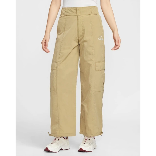 NIKE 耐吉 長褲 棉褲 運動褲 休閒褲 女款 AS W NSW WVN OS HR PANT CNY 卡其色(HV8460297)