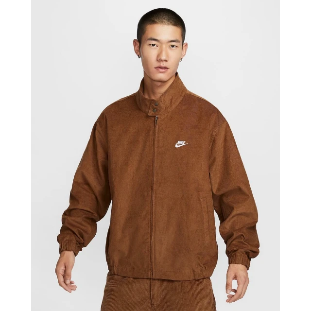 NIKE 耐吉 舖棉外套 休閒外套 運動外套 夾克 男款 AS M NK CLUB HARRINGTON CRDRY 棕色(FZ0632281)