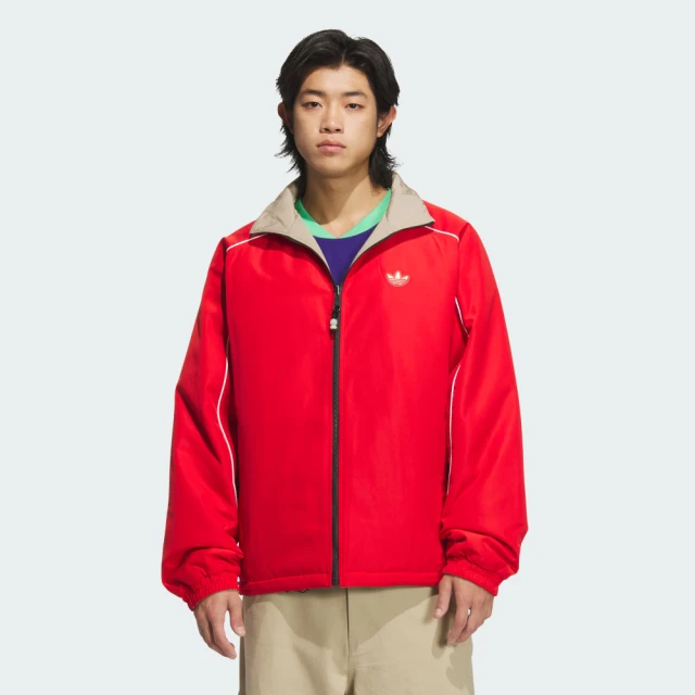 adidas 愛迪達 外套 男 運動立領外套 雙面 三葉草 亞規 LNY REV JACKET 紅卡其 KA0822