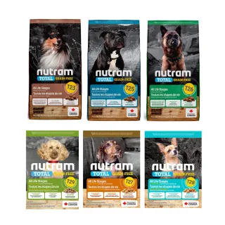 【Nutram 紐頓】2包組-T23/T25/T26/T27/T28/T29無穀全能系列狗飼料 2kg/4.4lb(火雞/鮭魚/羊肉/小顆粒
