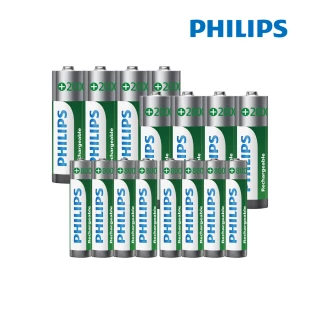 【PHILIPS】低自放充電電池 三號4入*2+四號4入*2(共16顆)