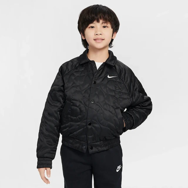 NIKE 耐吉 外套 童裝 大童 女童 運動外套 K NK COB BOMBER JKT GCEL 黑 HV8963-010(2S4178)