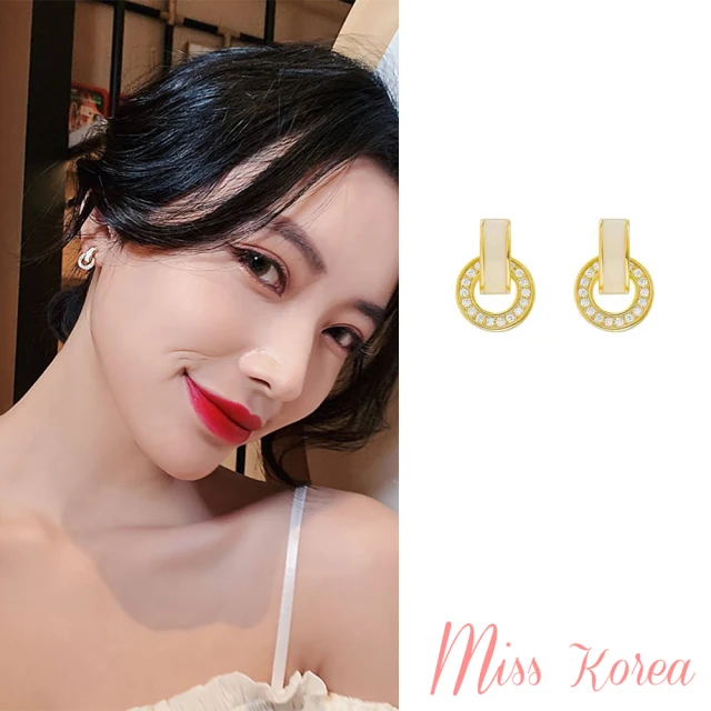 MISS KOREA 韓國設計S925銀針美鑽幾何圈圈小巧造