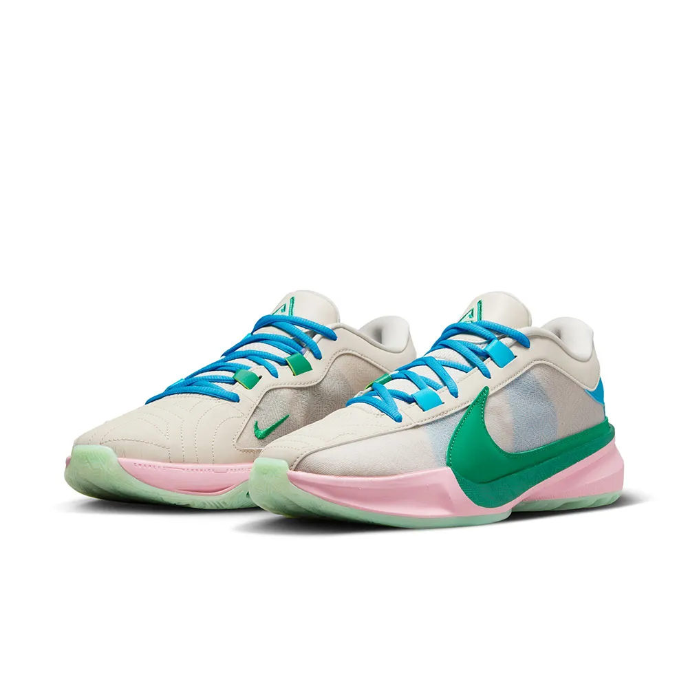 【NIKE 耐吉】籃球鞋 運動鞋 ZOOM FREAK 5 EP 男鞋 字母哥 白綠粉 實戰(DX4996100)