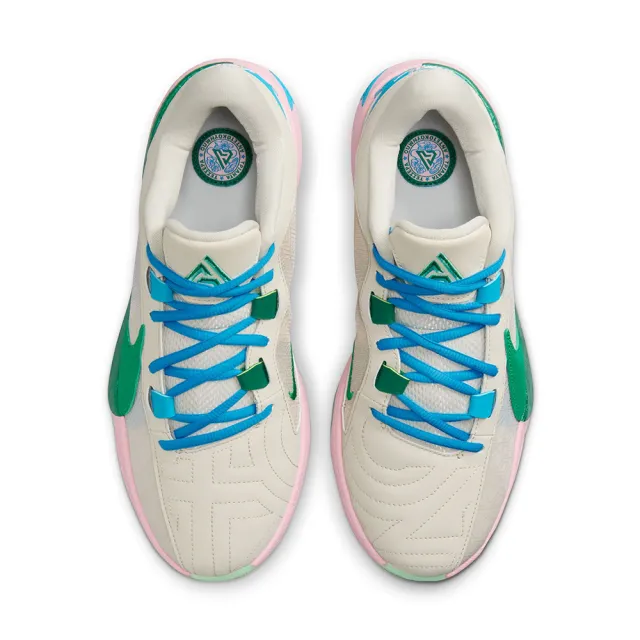 【NIKE 耐吉】籃球鞋 運動鞋 ZOOM FREAK 5 EP 男鞋 字母哥 白綠粉 實戰(DX4996100)