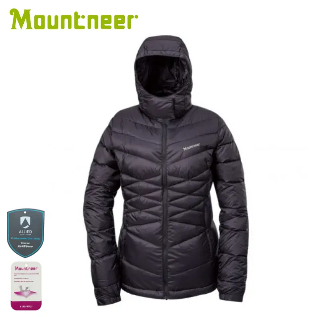 【Mountneer 山林】女 800FP 鵝絨外套《黑》52J02/登山/羽絨外套/防寒外套/防潑水/防風(悠遊山水+)