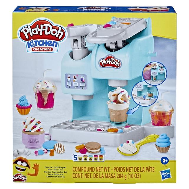 【PLAYDOH 培樂多】廚房系列-繽紛咖啡機遊戲組 F4372(小孩兒童玩具/無毒黏土/廚房玩具組/家家酒)