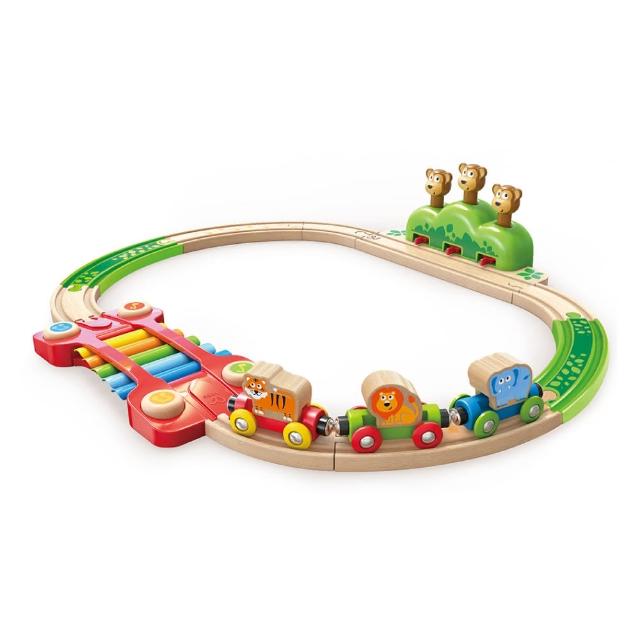 【Hape】音樂跳跳猴軌道玩具-19件組(軌道遊戲/家家酒玩具/木製玩具/木頭玩具)