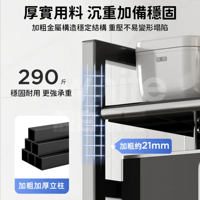 【靚白家居】多功能置物架 奶油風小熊鞋架(廚房收納架 落地層架 微波爐架 收納層架 展示架)