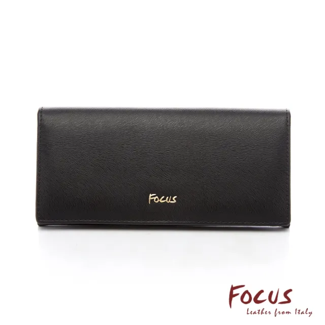 【FOCUS】雙11 真皮包包 RFID防盜多功能翻蓋扣式長夾(馬毛黑/馬毛藍/2色任選 F3471)