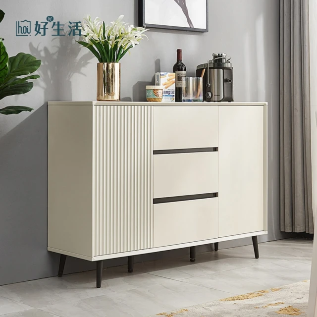 hoi! 好好生活 預購60天★林氏木業簡約質感雙門三抽餐邊櫃 LS988