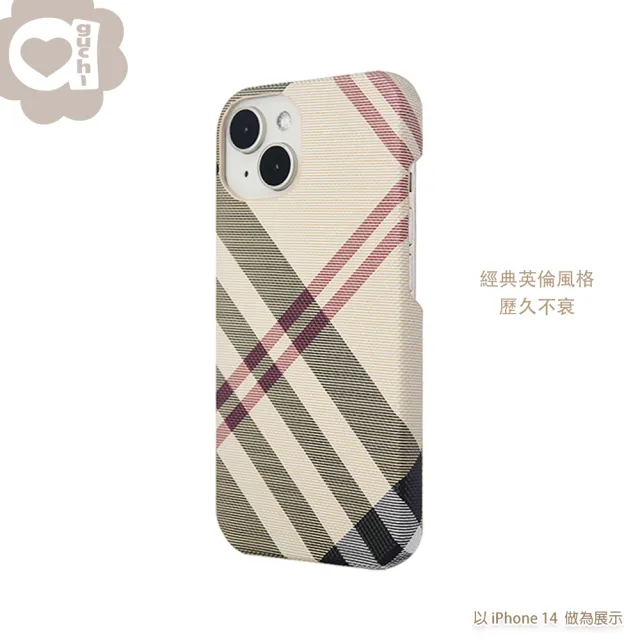 【Aguchi 亞古奇】Samsung A54/A34/A14 英倫格紋氣質背蓋手機殼/保護殼 - 米色 獨家限量發行
