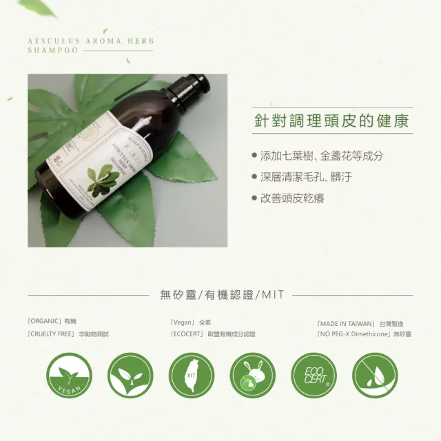 【LODNI 蘿德妮】七葉樹草本洗髮精300mL(油性、乾癢頭皮適用)
