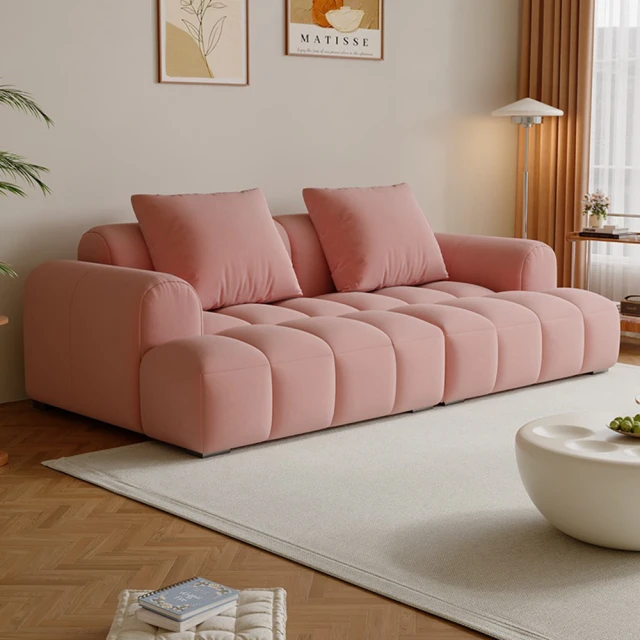 斯瀾迪 五人位3.2米 加粗實木-海綿坐墊(直排沙發 布藝沙發 沙發 客廳沙發 絨布沙發 預購15天)