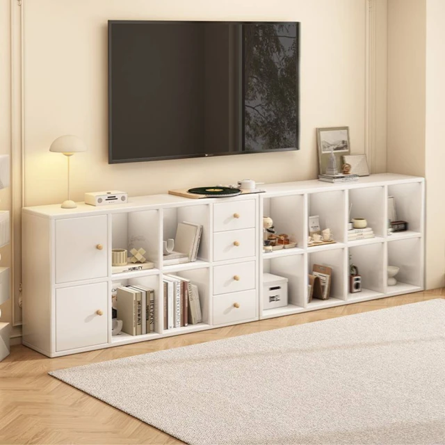 億家達旗艦店 八格櫃 120*30*83cm(電視櫃 書櫃 億家達旗艦店 八格櫃 120*30*83cm(電視櫃 書櫃 落地電視櫃 儲物櫃 收納櫃 木格子 八格櫃 預購15天)