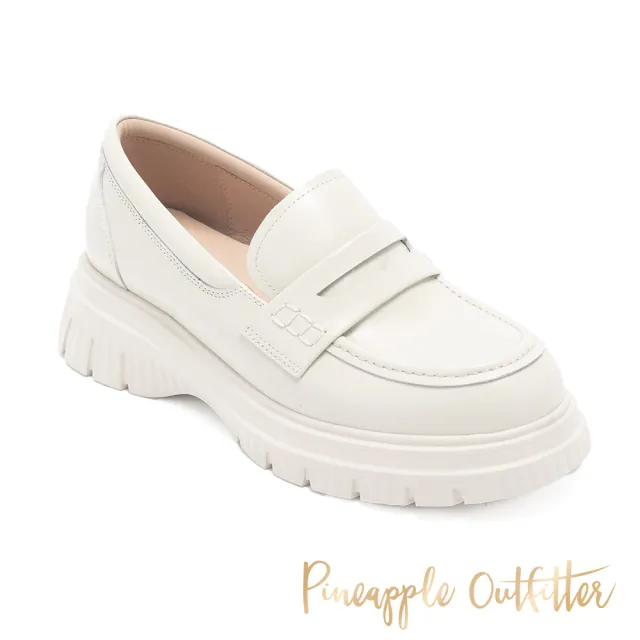 【Pineapple Outfitter】ELIUD 經典素面厚底樂福鞋(白色)