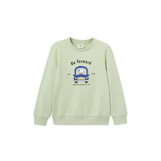 【GIORDANO 佐丹奴】童裝小白狗印花長袖印花上衣(81 豆綠)