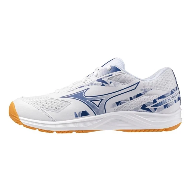 MIZUNO 美津濃 Sky Blaster 男 羽球鞋 寬楦 支撐 抗扭 瞬移 白 藍(71GA253311)
