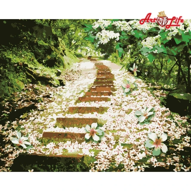 【ArtLife 藝術生活】TW022台灣風情誌–客家桐花季_五月雪油桐花40*50CM(數字油畫 DIY數字油畫 畫畫玩具)