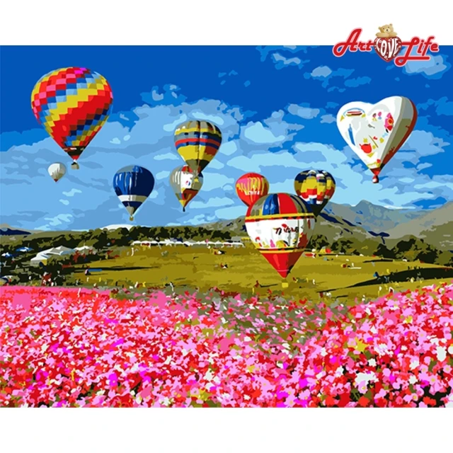 【ArtLife 藝術生活】TW006台灣風情誌–台東鹿野熱氣球40*50CM(數字油畫 DIY數字油畫 交換禮物 畫畫玩具)