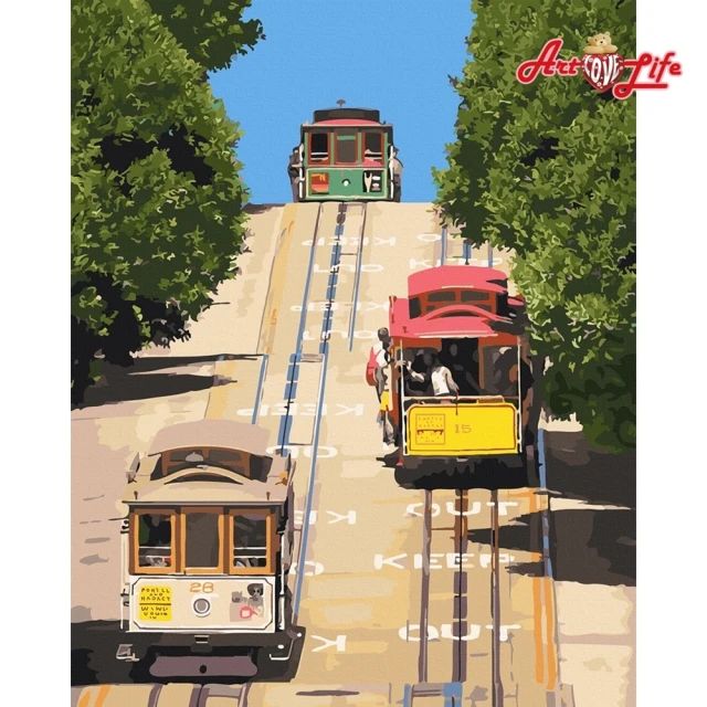 【ArtLife 藝術生活】DT177舊金山街頭40*50CM(數字油畫 DIY DIY數字油畫 交換禮物 畫畫玩具)