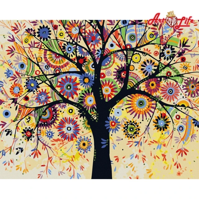 【ArtLife 藝術生活】DT074智慧樹40*50CM(數字油畫 DIY DIY數字油畫 交換禮物 畫畫玩具)