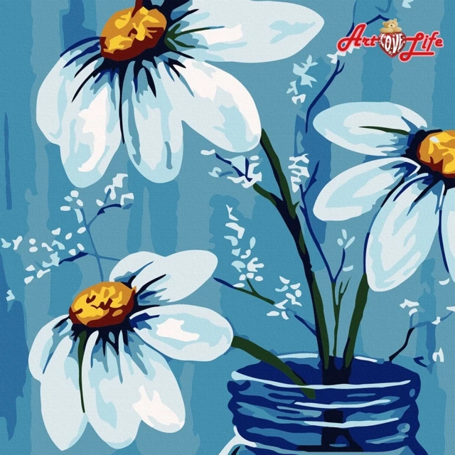 【ArtLife 藝術生活】DA3018水瓶花20*20CM(數字油畫 DIY DIY數字油畫 交換禮物 畫畫玩具)