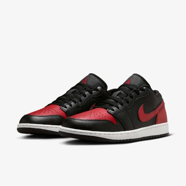 NIKE 耐吉 休閒鞋 Air Jordan 1 Low Bred 男鞋 黑 紅 AJ1 低筒 一代(553558-067)