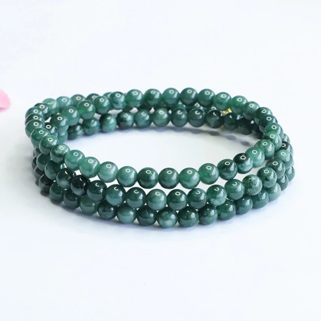 Paiya 派亞Paiya 派亞 天然A貨翡翠5MM+珠鏈藍水玉石項鏈挂鏈