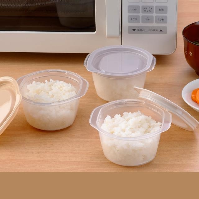 日本製冷凍白飯微波加熱專用餐盒3入組