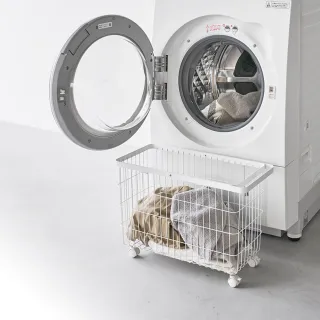 【YAMAZAKI 山崎】tower洗衣籃推車-白(髒衣籃/洗衣籃/收納推車/居家用品/陽台收納/日本山崎)