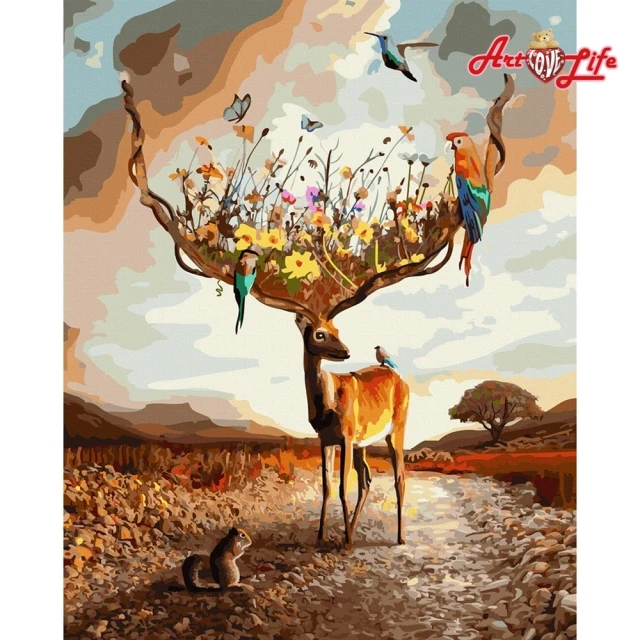 【ArtLife 藝術生活】DT221森林小鹿40*50CM(數字油畫 DIY DIY數字油畫 交換禮物 畫畫玩具)