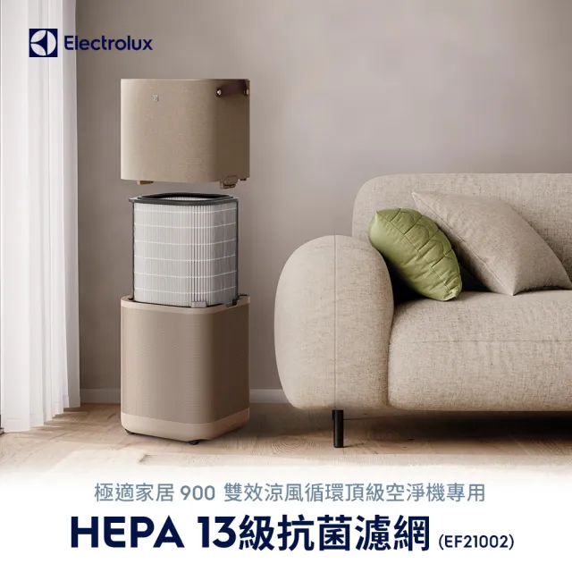 【Electrolux 伊萊克斯】極適家居900二合一空氣循環清淨機 HEPA13級抗菌濾網(EF21002)