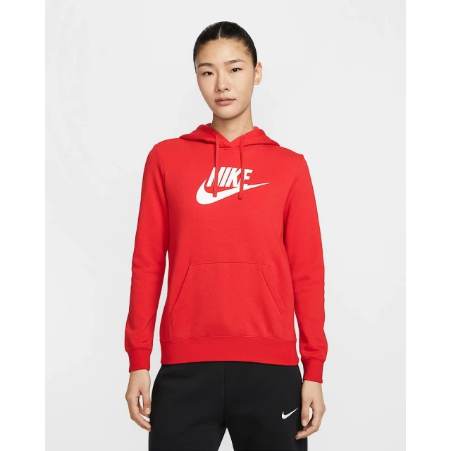 NIKE 耐吉 連帽上衣 帽T 女款 AS W NSW CLUB FLC GX STD PO HD 紅色(DQ5776657)