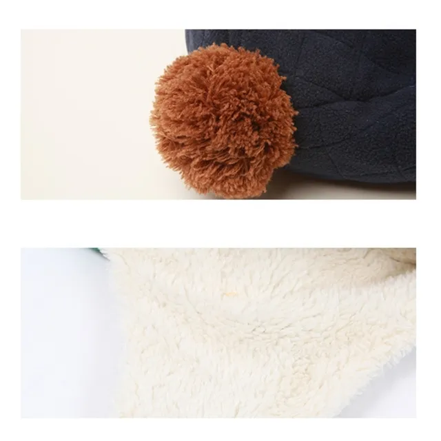 【橘魔法】菱格刺繡護耳帽(帽子 防風帽 配件 聖誕節 保暖 滑雪 中性款 男童 女童 兒童 童裝)