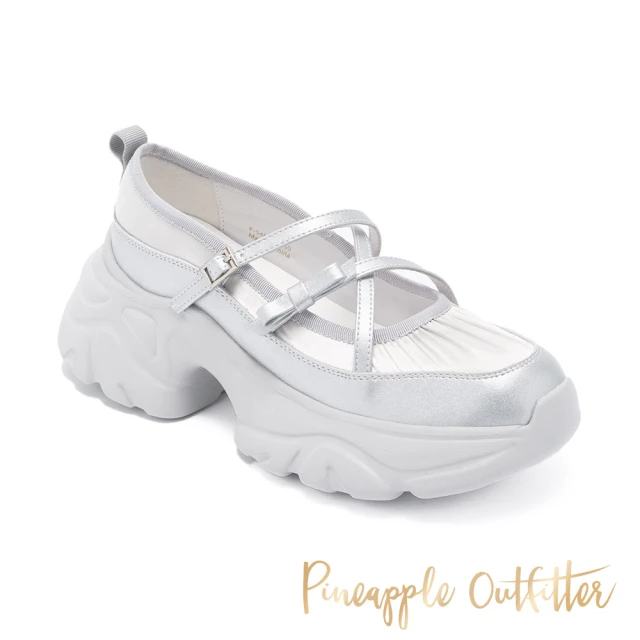 Pineapple Outfitter KEITA 芭蕾風雙 Pineapple Outfitter KEITA 芭蕾風雙釦帶厚底娃娃鞋(銀色)