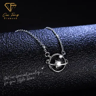 【CF Diamond】項鍊 莫桑鑽《星辰》(10分 七夕情人節 鑽石 項鏈 求婚 生日禮物)