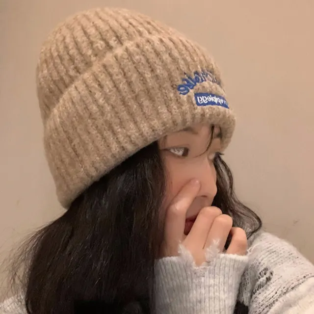 【MoonDy】毛帽 冷帽 針織帽 毛線帽 防寒帽 保暖帽 鹽系穿搭 美式復古 顯臉小帽子 顯臉小 