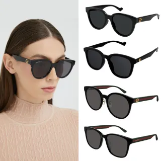 【GUCCI 古馳】亞洲版型 中性膠框太陽眼鏡組合(禮物／送禮首選 GG0416SK、GG0417SK、GG0960SA、GG1001SK)