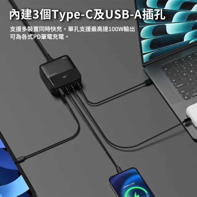 【SEEK】100W GaN氮化鎵電源供應器/充電器CU-P1002(螢幕顯示、智慧溫控功率調節)