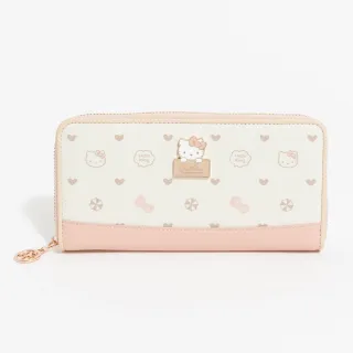 【Arnold Palmer 雨傘】拉鍊長夾 Joli系列(粉紅色)