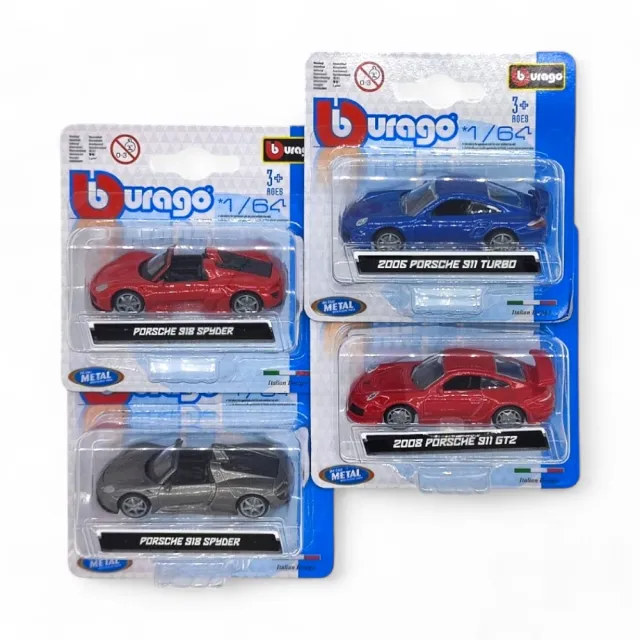 1:64模型車 Porsche 918 Spyder vs 911 GT2 911 TURBO(跑車模型 四車組合)