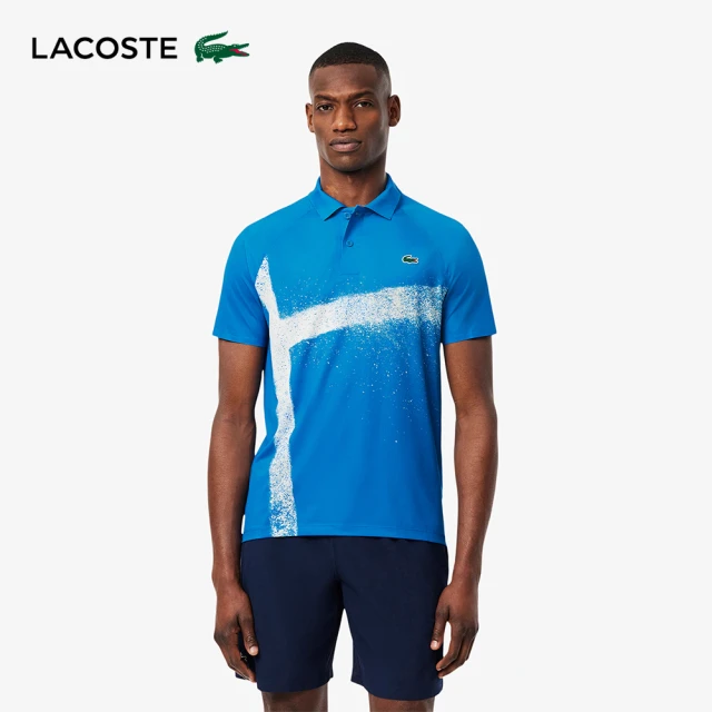 LACOSTE 男裝-Tennis x Novak Djokovic 比賽專用短袖Polo衫(藍色)