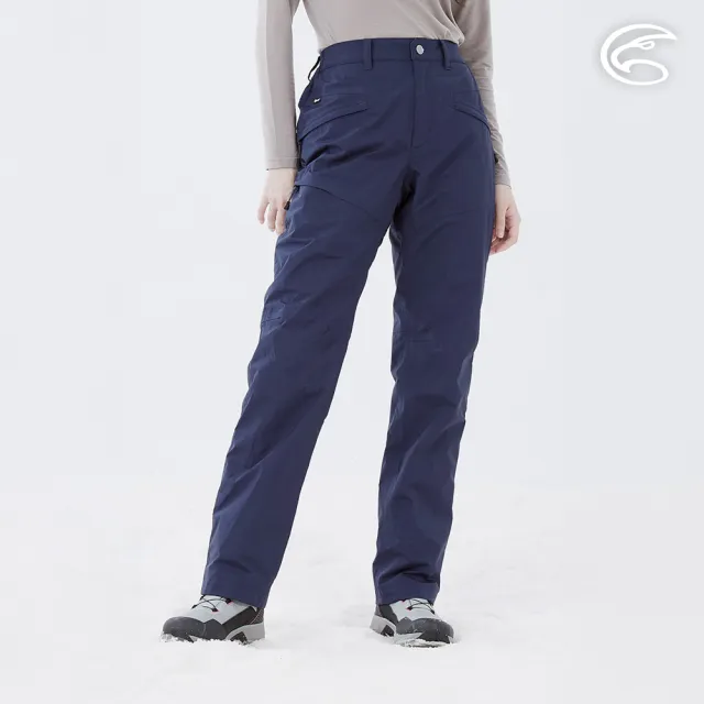 【ADISI】女防水防風透氣保暖長褲 AP2421027 午夜藍 S-2XL(內刷毛 防水透濕 超撥水)