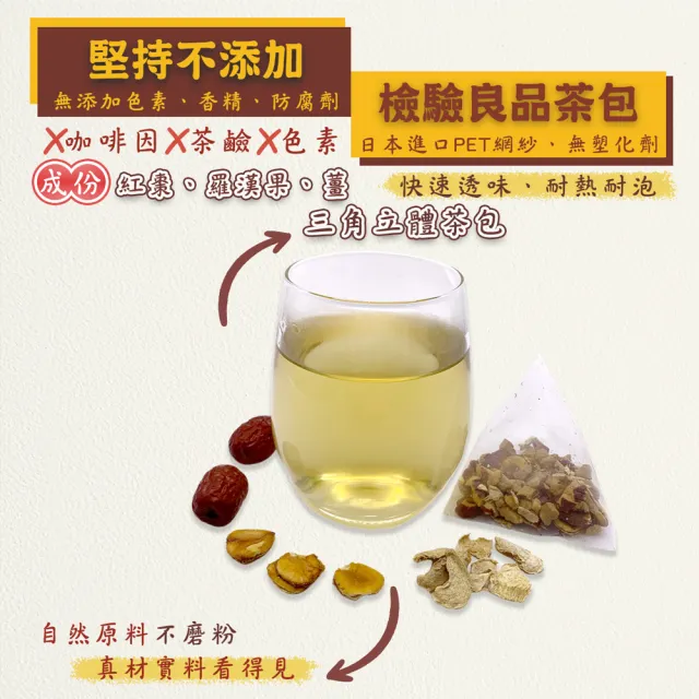 【蔘大王】老薑紅棗羅漢果舒暖茶包X3組（6gX10入/組）(換季天冷好夥伴 調整體質養生無咖啡因)
