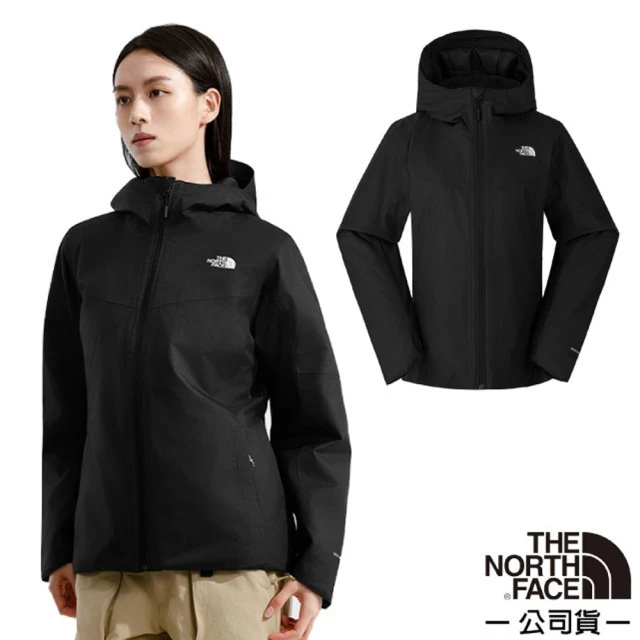 The North Face 女 QUEST INSULATED 防風防水保暖填充連帽外套.風衣.夾克(8DF9-4H0 宇宙黑)