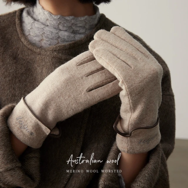 米蘭精品 羊絨手套觸控手套(保暖加絨加厚蝴蝶結女配件2色74